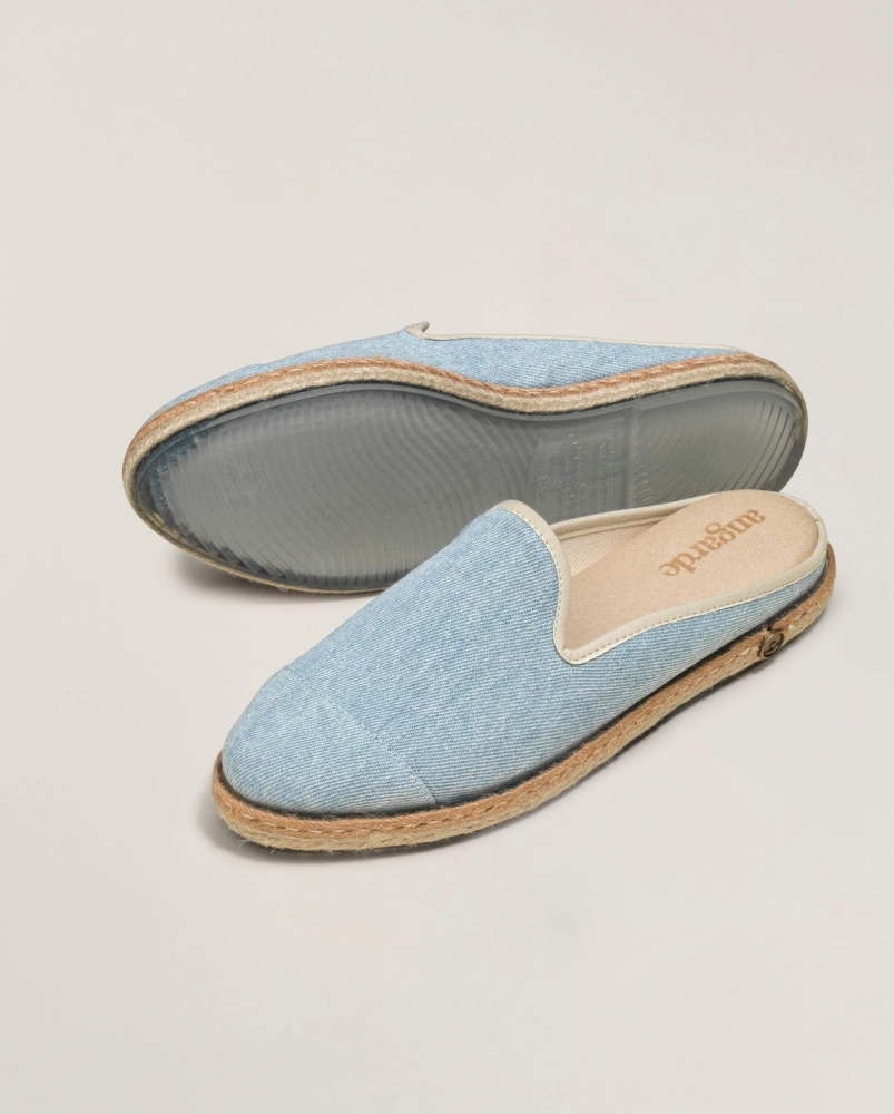 Mule femme denim, bleu délavé