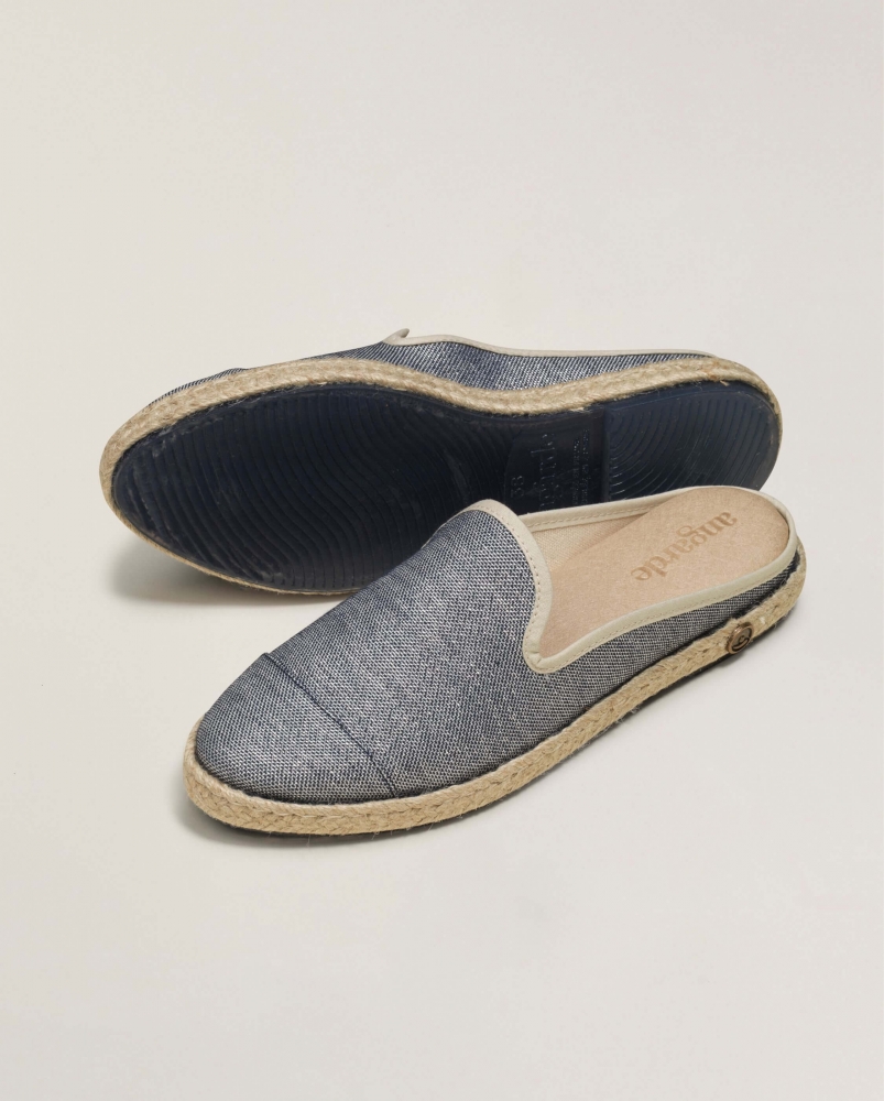 Mule femme lurex, marine