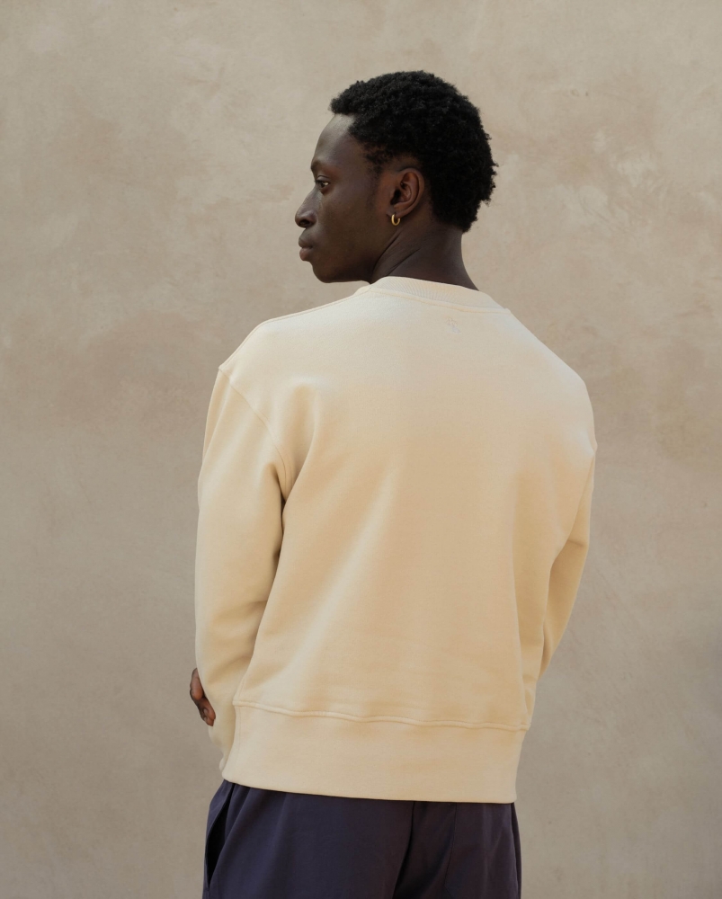 Sweatshirt homme coton bio, beige