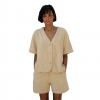 Chemise femme éponge coton bio, beige