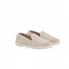 Chausson femme laine, beige rose poudré