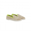 Chausson femme laine, beige jaune fluo