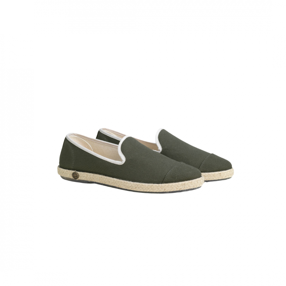 Espadrille homme coton, kaki