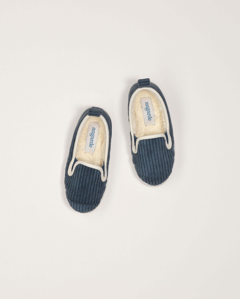 Chausson enfant velours, marine