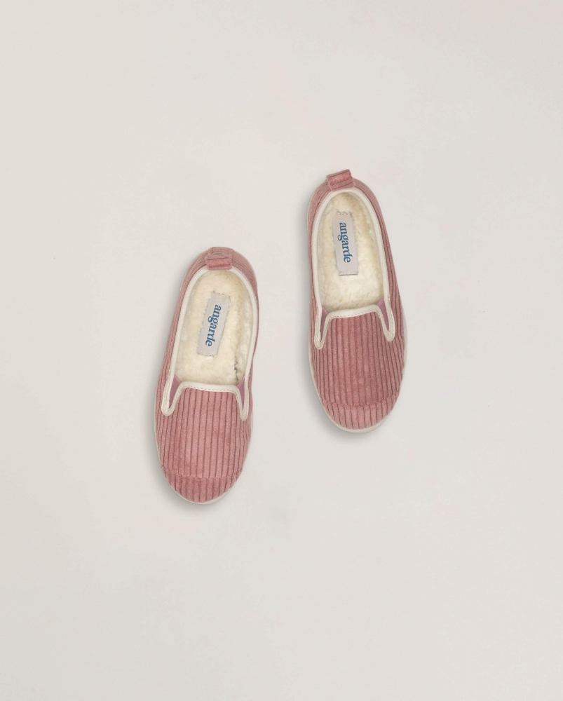 Chausson enfant velours, rose