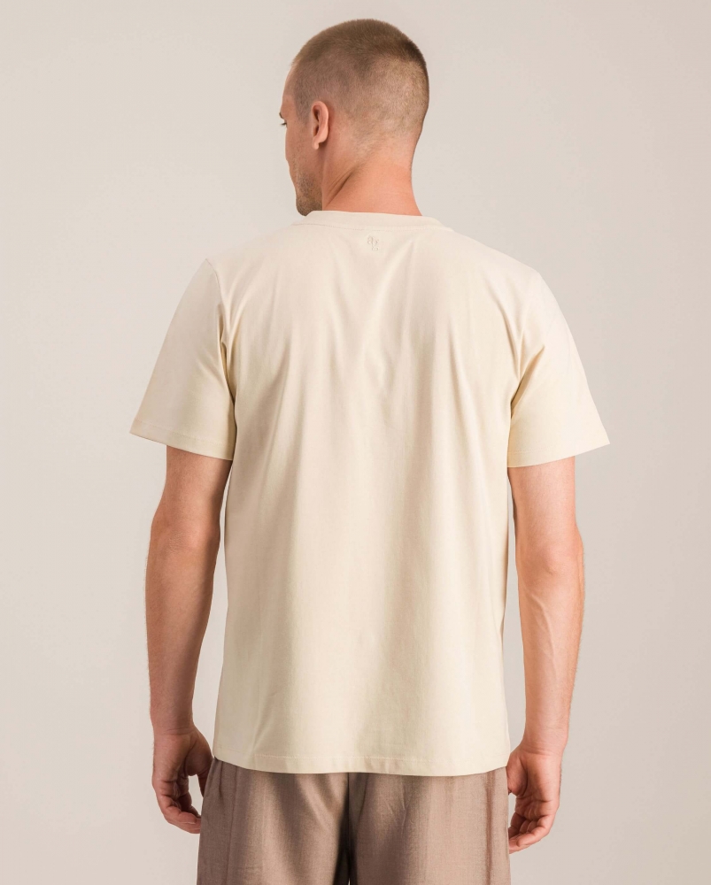 T-shirt homme coton bio, beige