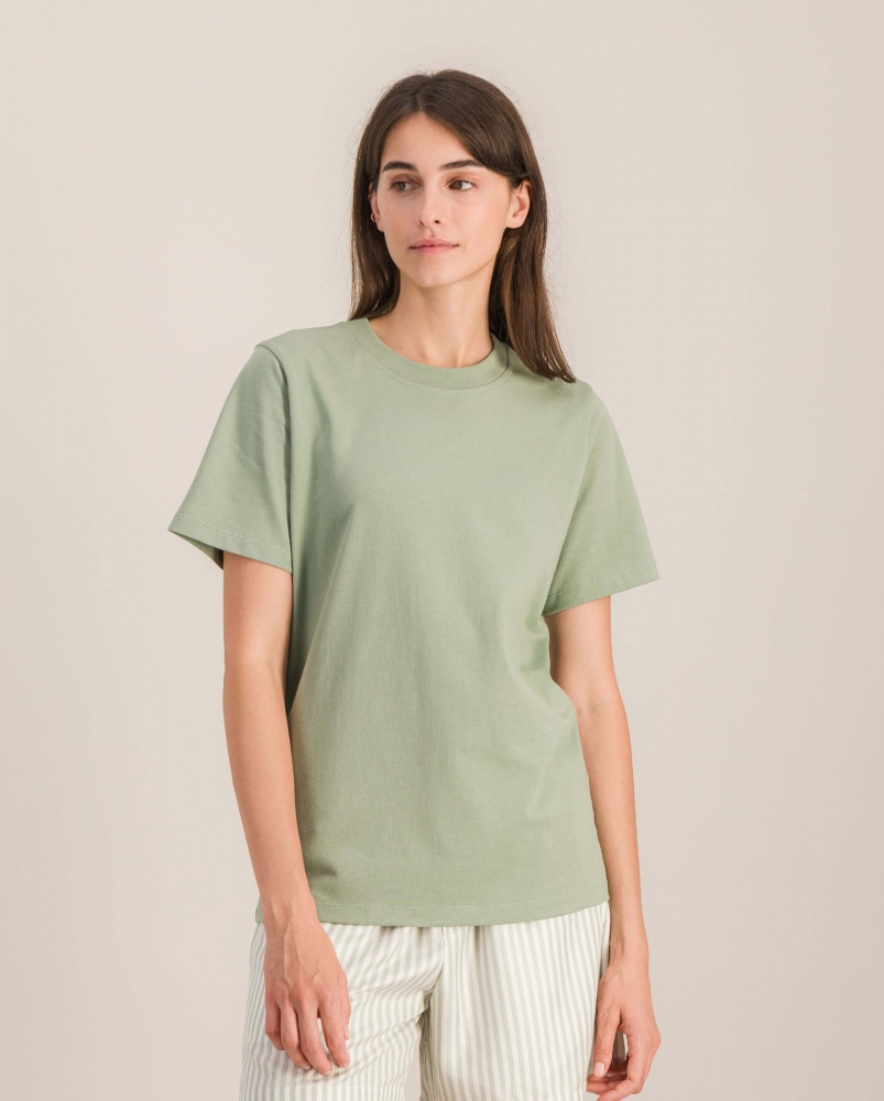 T-shirt femme coton bio, sauge