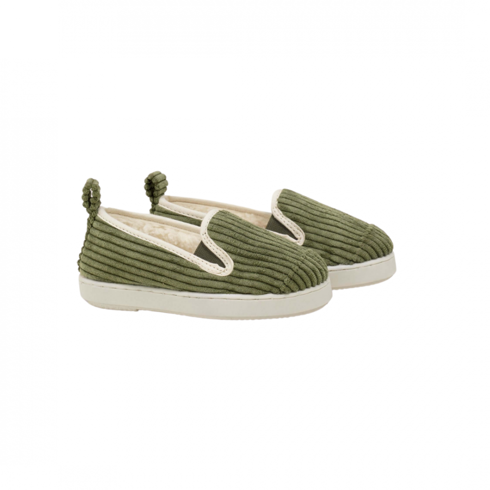 Chausson enfant velours, vert