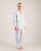 Pantalon pyjama homme coton bio, rayures bleues