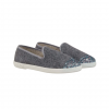 Chausson femme laine, gris paillettes