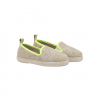 Chausson enfant laine, beige jaune fluo