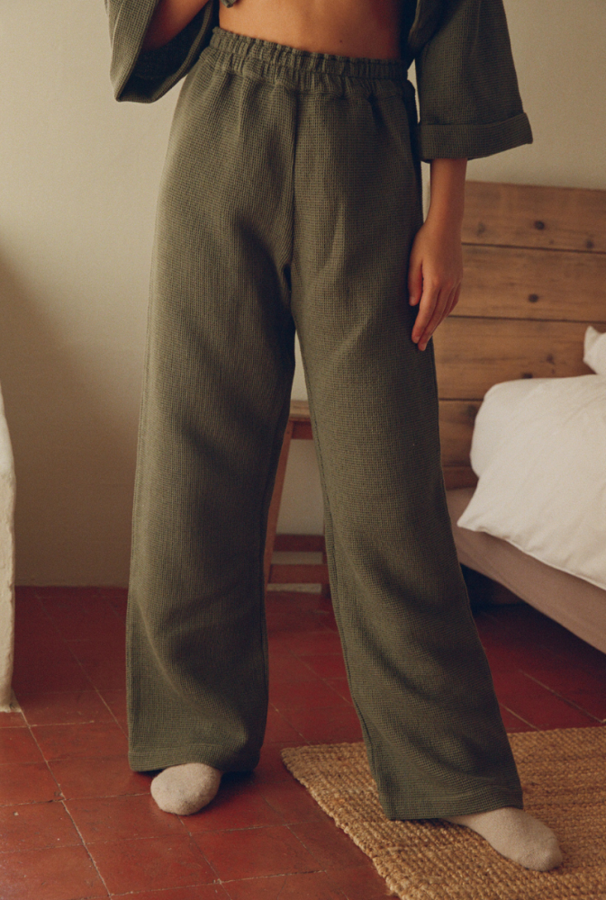 Pantalon Mimosa nid d'abeille Kaki