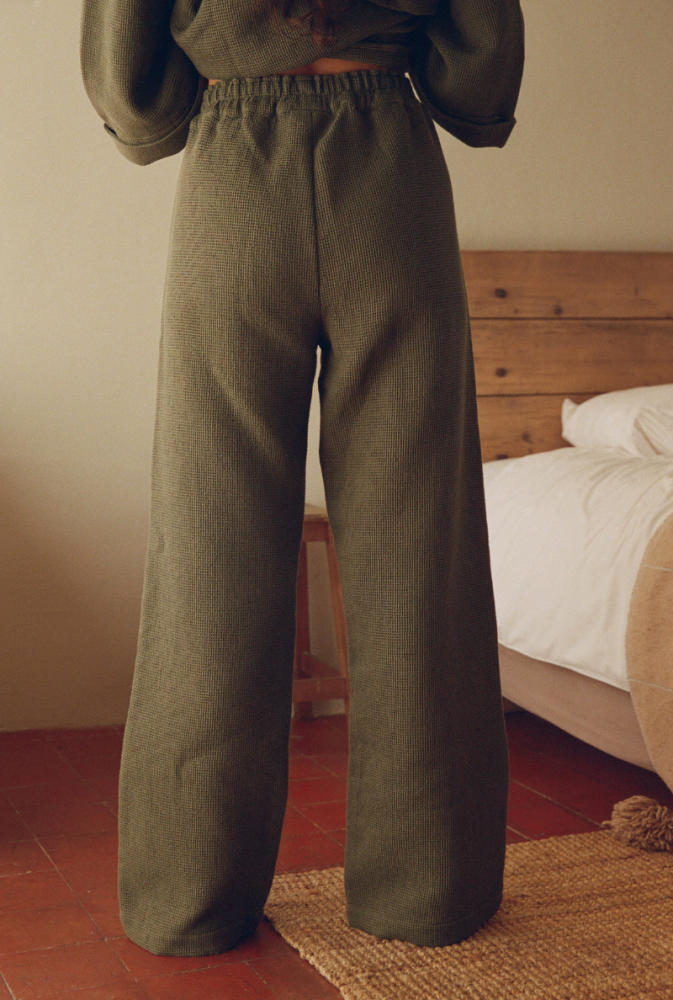 Pantalon Mimosa nid d'abeille Kaki