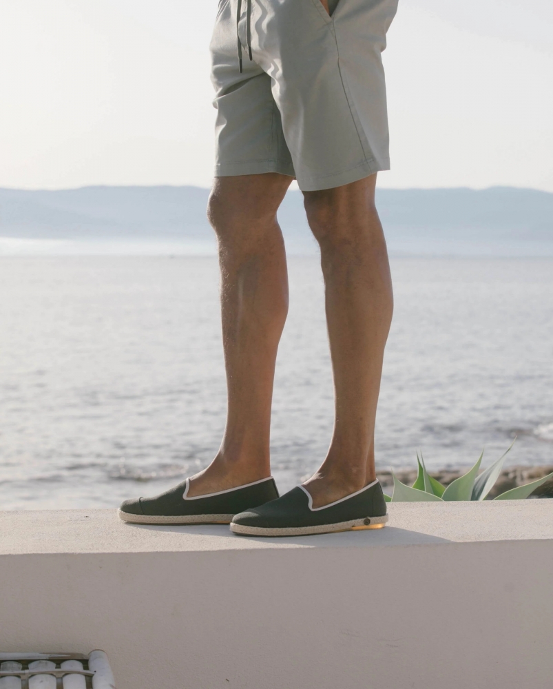 Espadrille homme coton, kaki