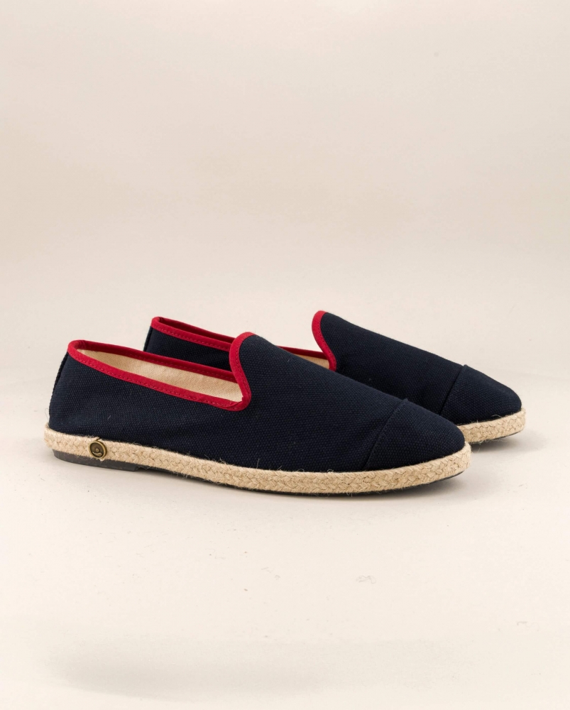 Espadrille homme coton, marine rouge