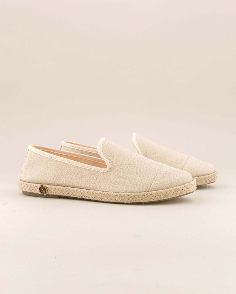 Espadrille femme lin, ivoire
