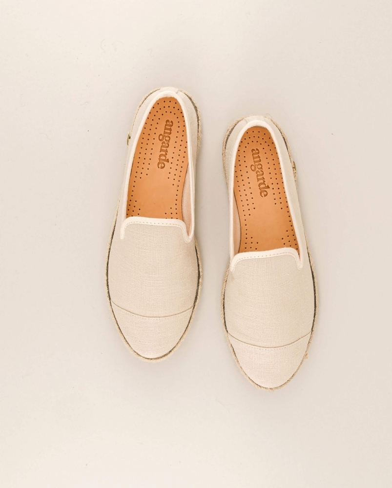 Espadrille femme lin, ivoire