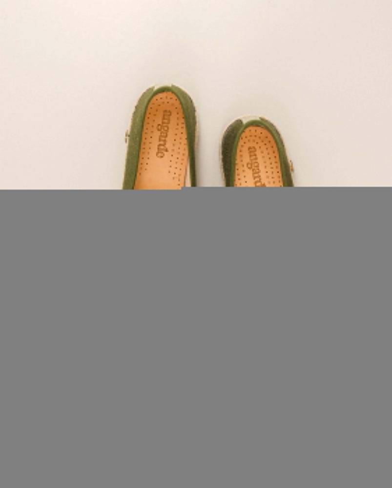 Espadrille femme lin, kaki doré
