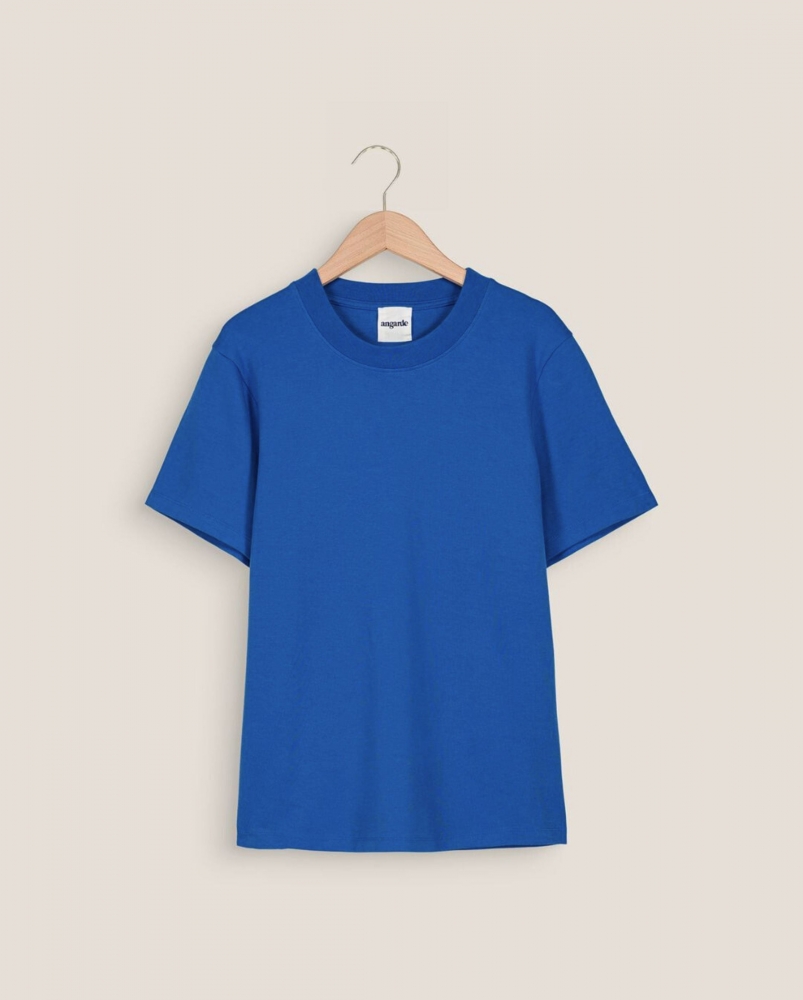 T-shirt femme coton bio, azur
