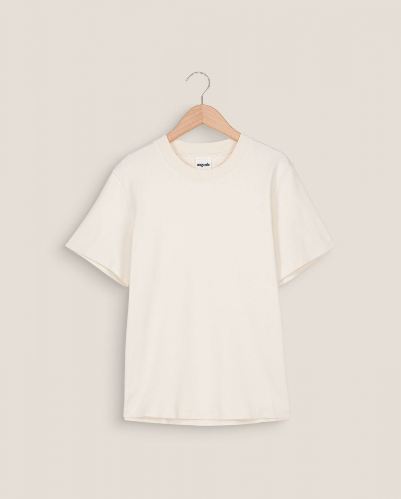 T-shirt femme coton bio, beige clair
