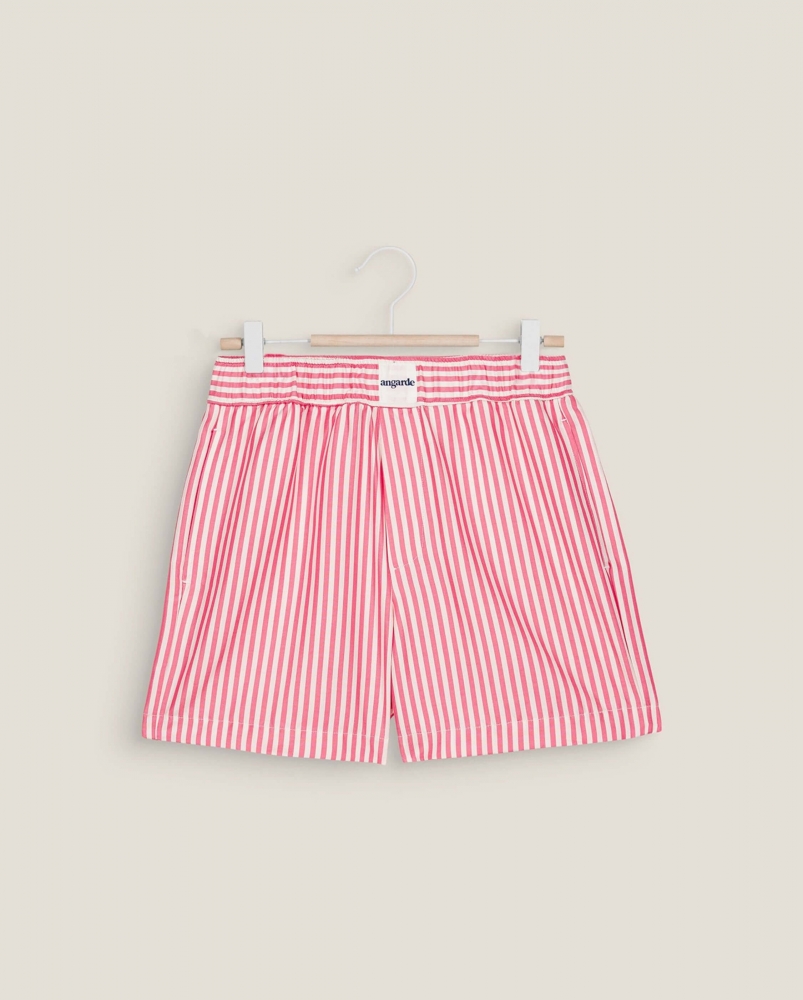 Short pyjama homme, rayures fuchsia