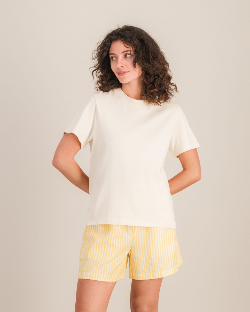 T-shirt femme coton bio, beige clair