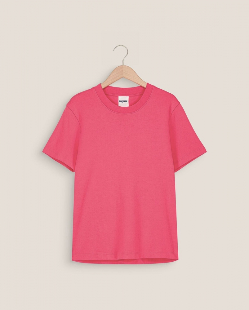 T-shirt femme coton bio, fuchsia