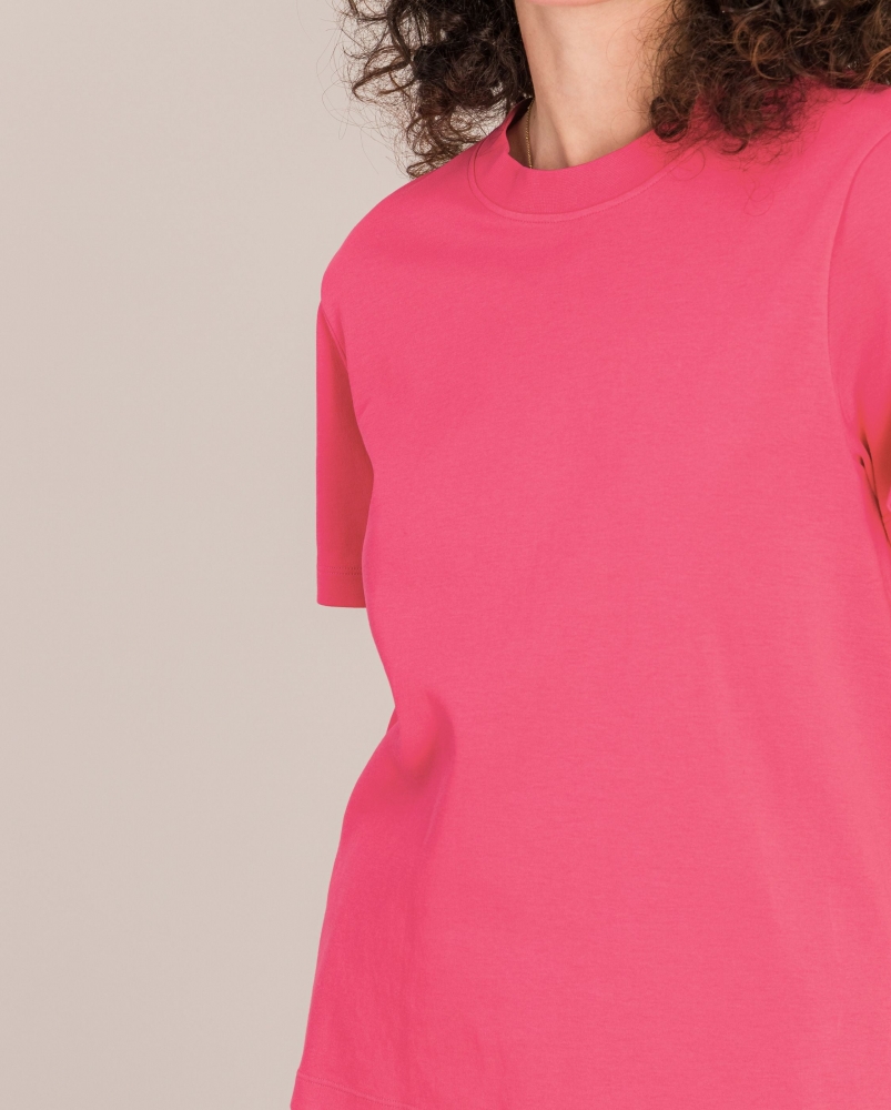 T-shirt femme coton bio, fuchsia