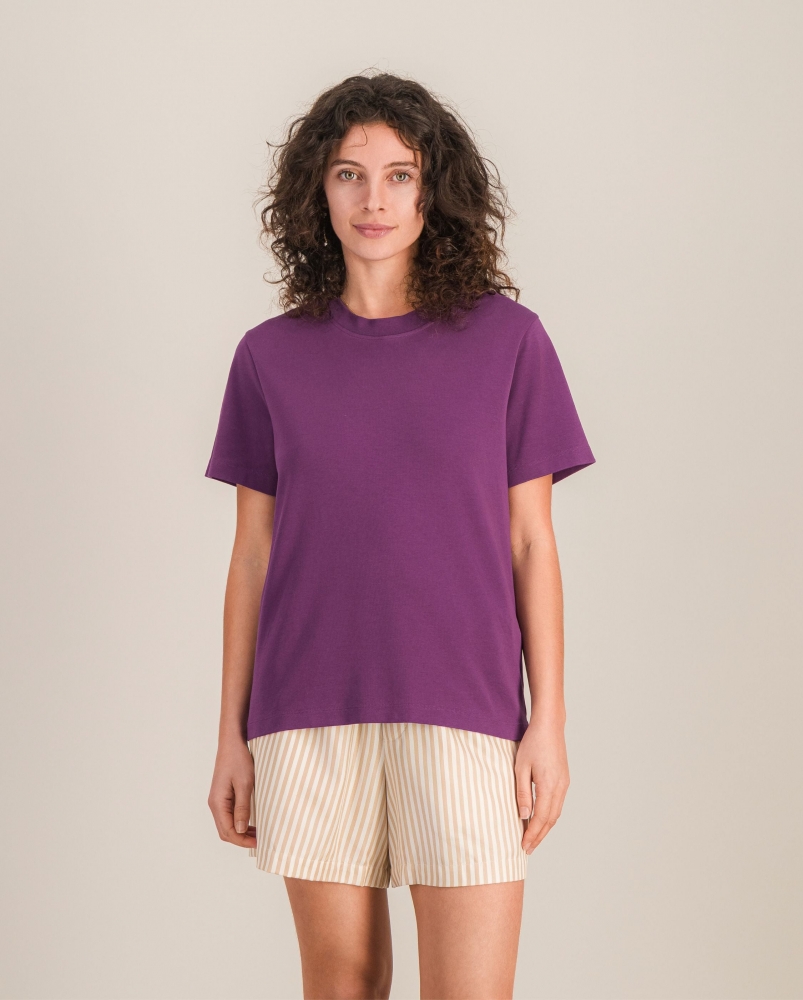 T-shirt femme coton bio, violet