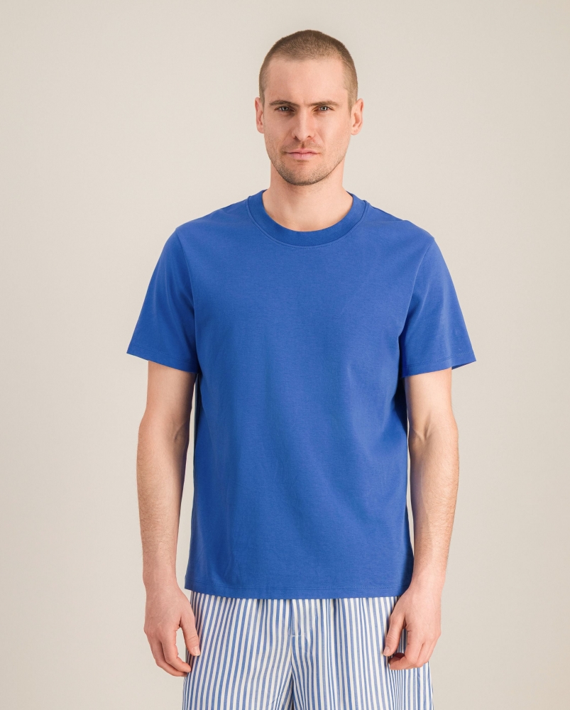 T-shirt homme coton bio, azur