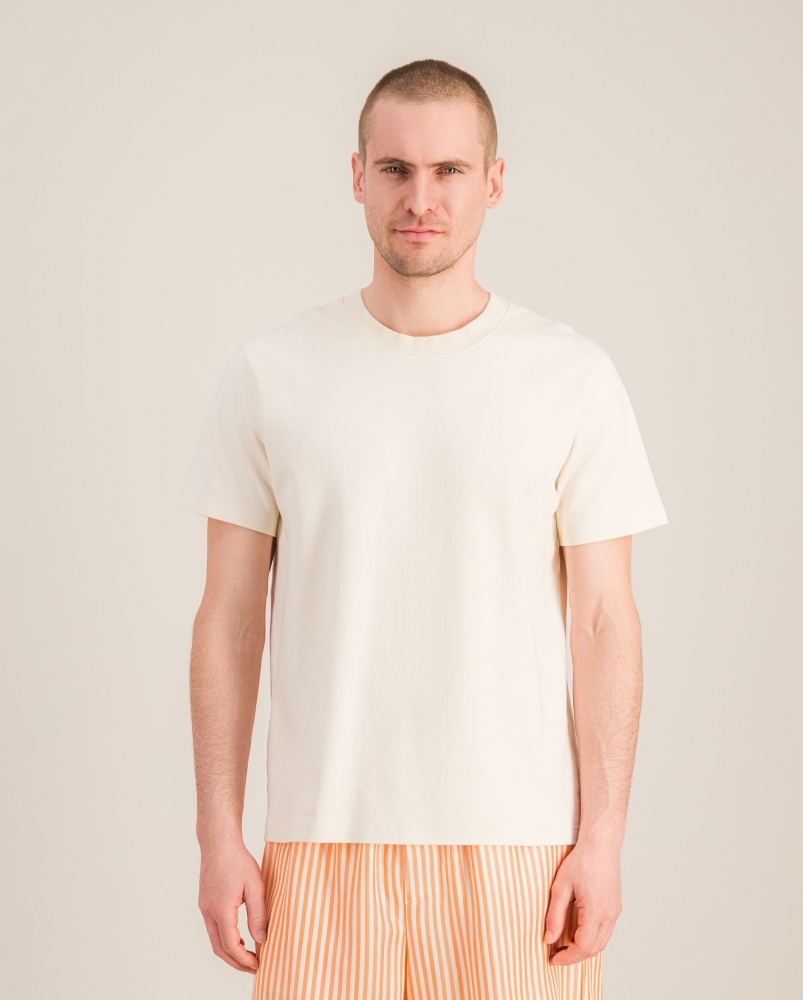 T-shirt homme coton bio, beige clair