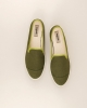 Chausson femme lin, kaki pistache
