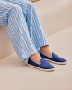 Espadrille sans tresse femme lin, jean ciel