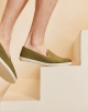 Chausson homme lin, kaki taupe