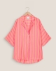 Chemise femme, rayures rose-orange