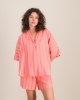 Chemise femme, rayures rose-orange