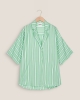 Chemise femme, rayures vert-menthe