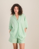 Chemise femme, rayures vert-menthe
