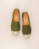 Espadrille femme lin, kaki doré