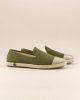 Espadrille femme lin, kaki doré