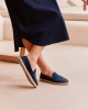 Espadrille femme lin, marine paillettes