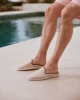 Mule homme lin, beige kaki