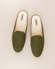 Mule homme lin, kaki taupe