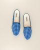 Mule femme vichy, bleu-océan