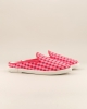 Mule femme vichy, rouge-rose