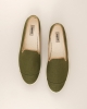 Espadrille sans tresse homme lin, kaki taupe
