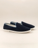 Espadrille sans tresse homme lin, marine jean