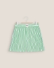 Short femme, rayures vert-menthe