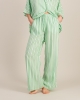 Pantalon femme, rayures vert-menthe