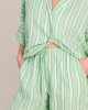 Pantalon femme, rayures vert-menthe